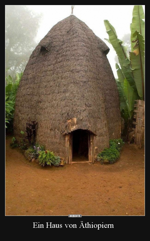 Ein Haus von Äthiopiern..