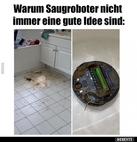 Warum Saugroboter nicht immer eine gute Idee sind.. - Lustige Bilder | DEBESTE.de