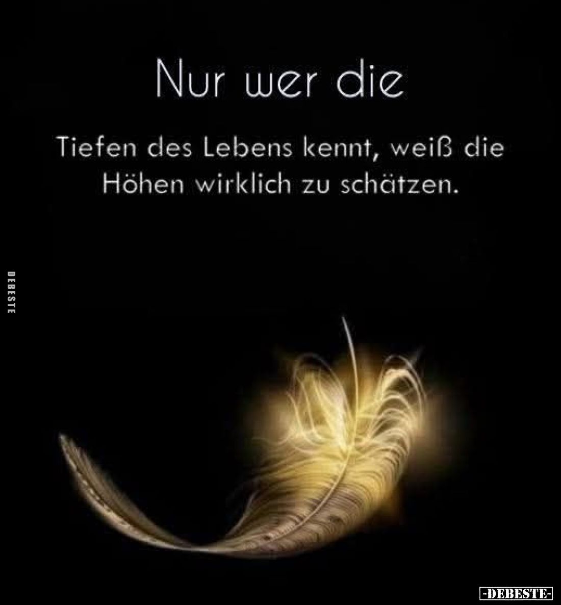 Nur wer die Tiefen des Lebens kennt.. - Lustige Bilder | DEBESTE.de
