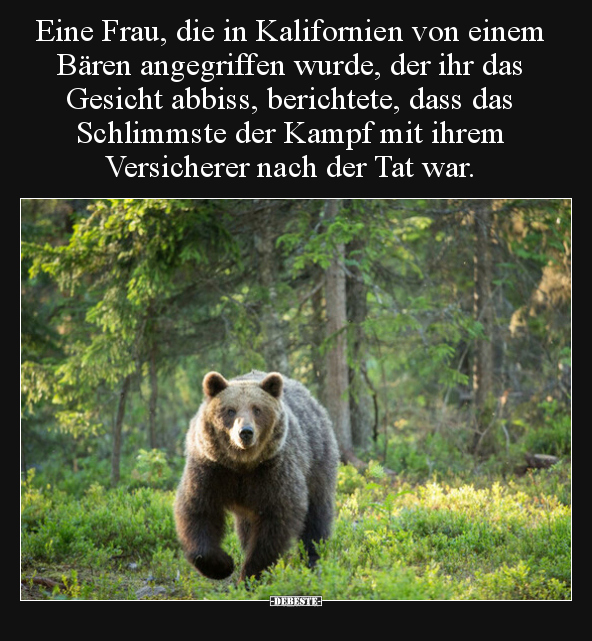 Eine Frau, die in Kalifornien von einem Bären angegriffen.. - Lustige Bilder | DEBESTE.de