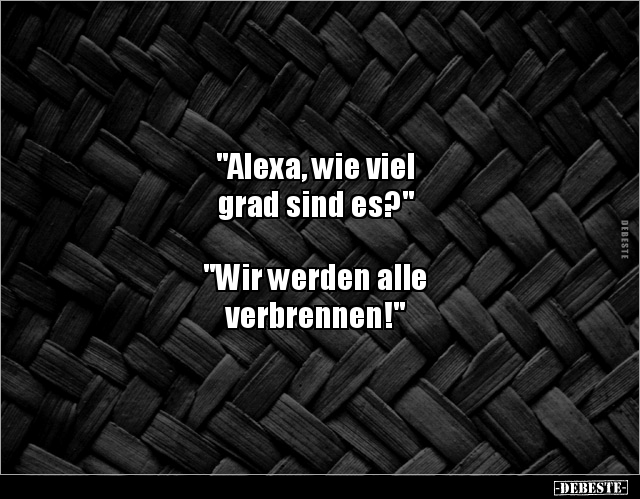 "Alexa, wie viel grad sind es?" "Wir werden alle.." - Lustige Bilder | DEBESTE.de