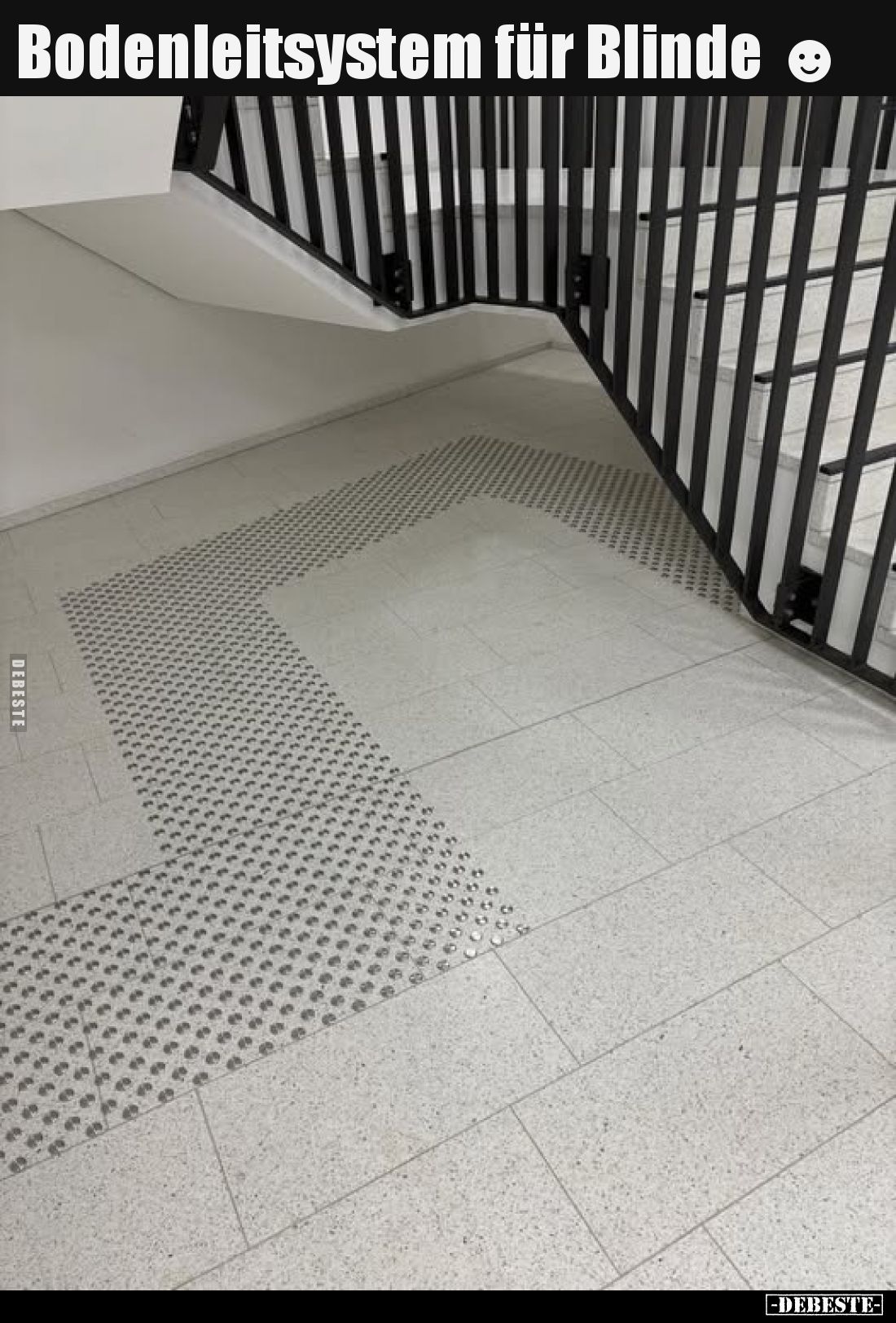 Bodenleitsystem für Blinde.