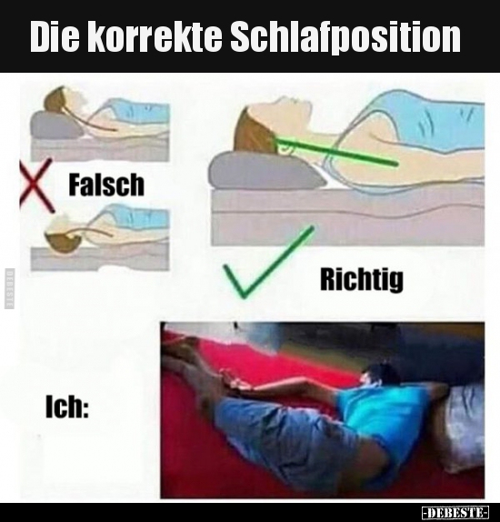 Die korrekte Schlafposition..