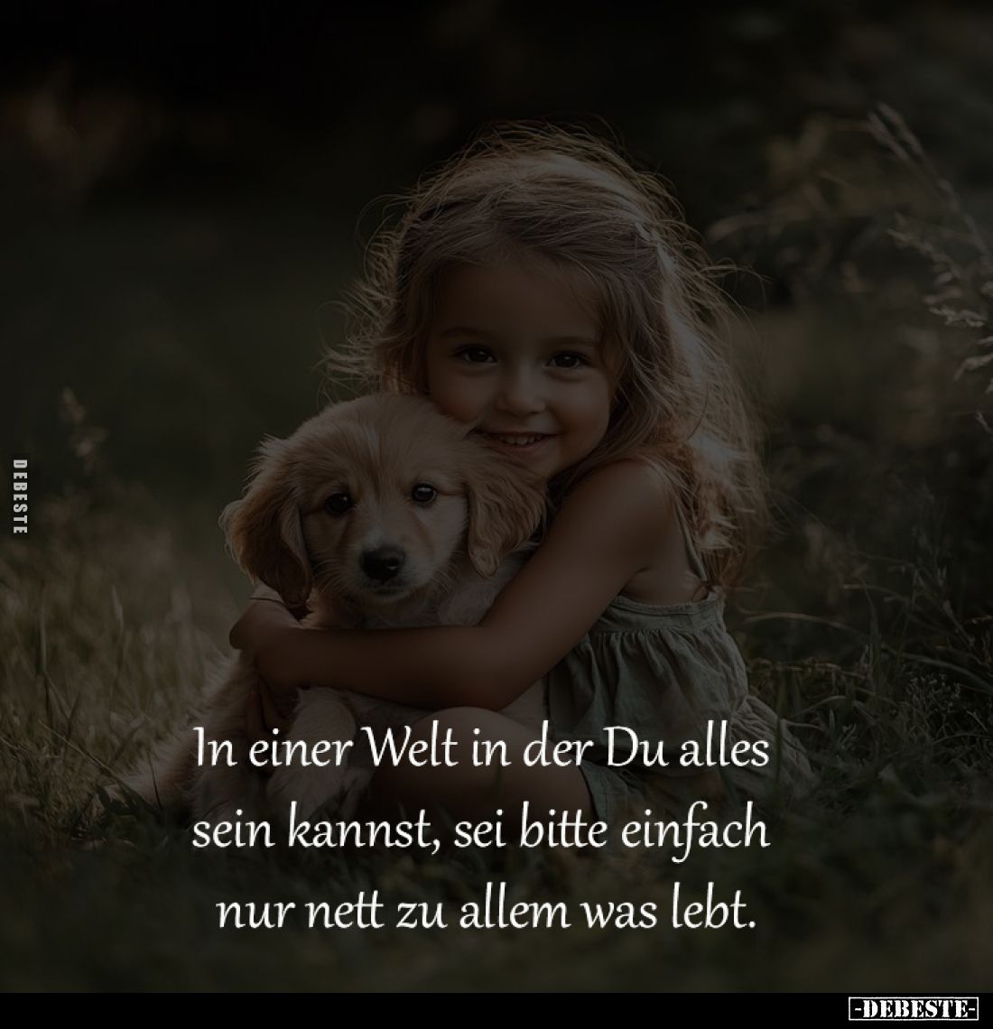 In einer Welt in der Du alles 
sein kannst, sei bitte einfach 
nur nett zu allem was lebt.