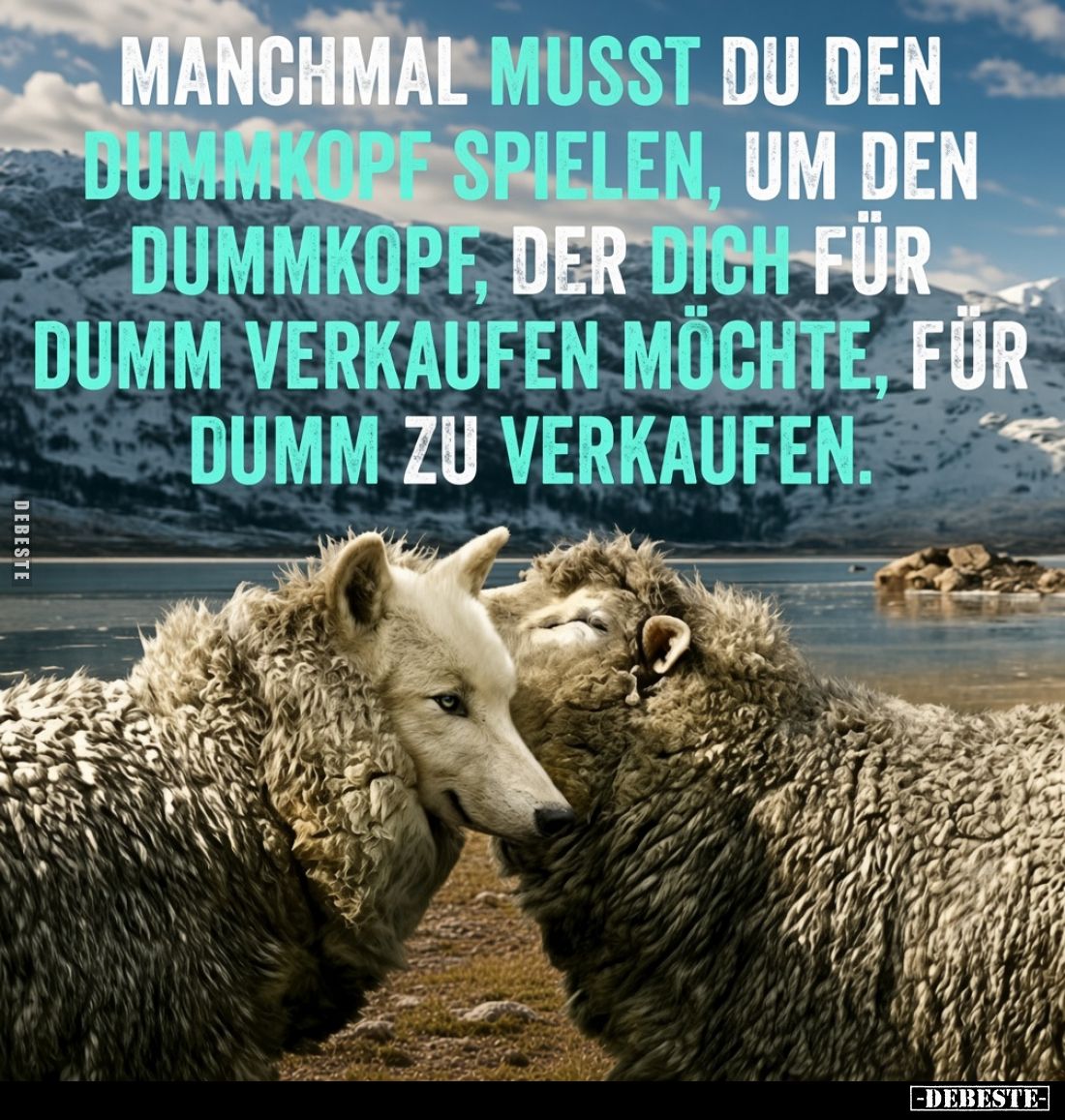 Manchmal musst du den Dummkopf spielen, um den Dummkopf, der dich für Dumm verkaufen möchte, für Dumm zu verkaufen.