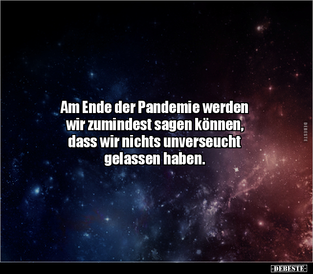 Am Ende der Pandemie werden wir zumindest sagen können.. - Lustige Bilder | DEBESTE.de