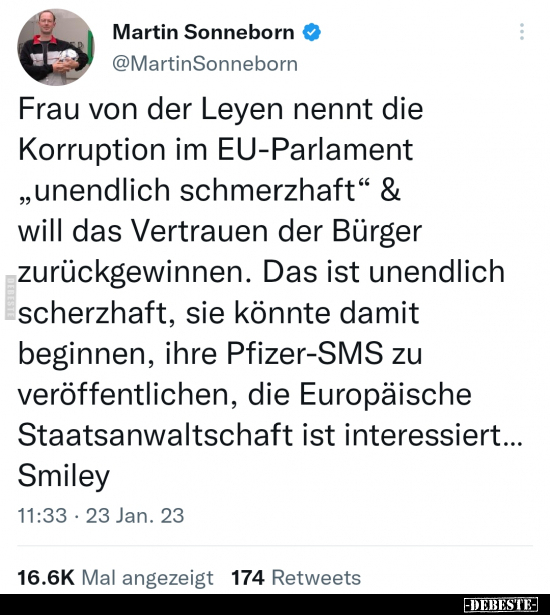 Frau von der Leyen nennt die Korruption im EU-Parlament.. - Lustige Bilder | DEBESTE.de