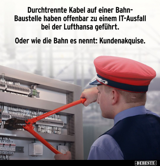 Durchtrennte Kabel auf einer Bahn-Baustelle haben offenbar.. - Lustige Bilder | DEBESTE.de
