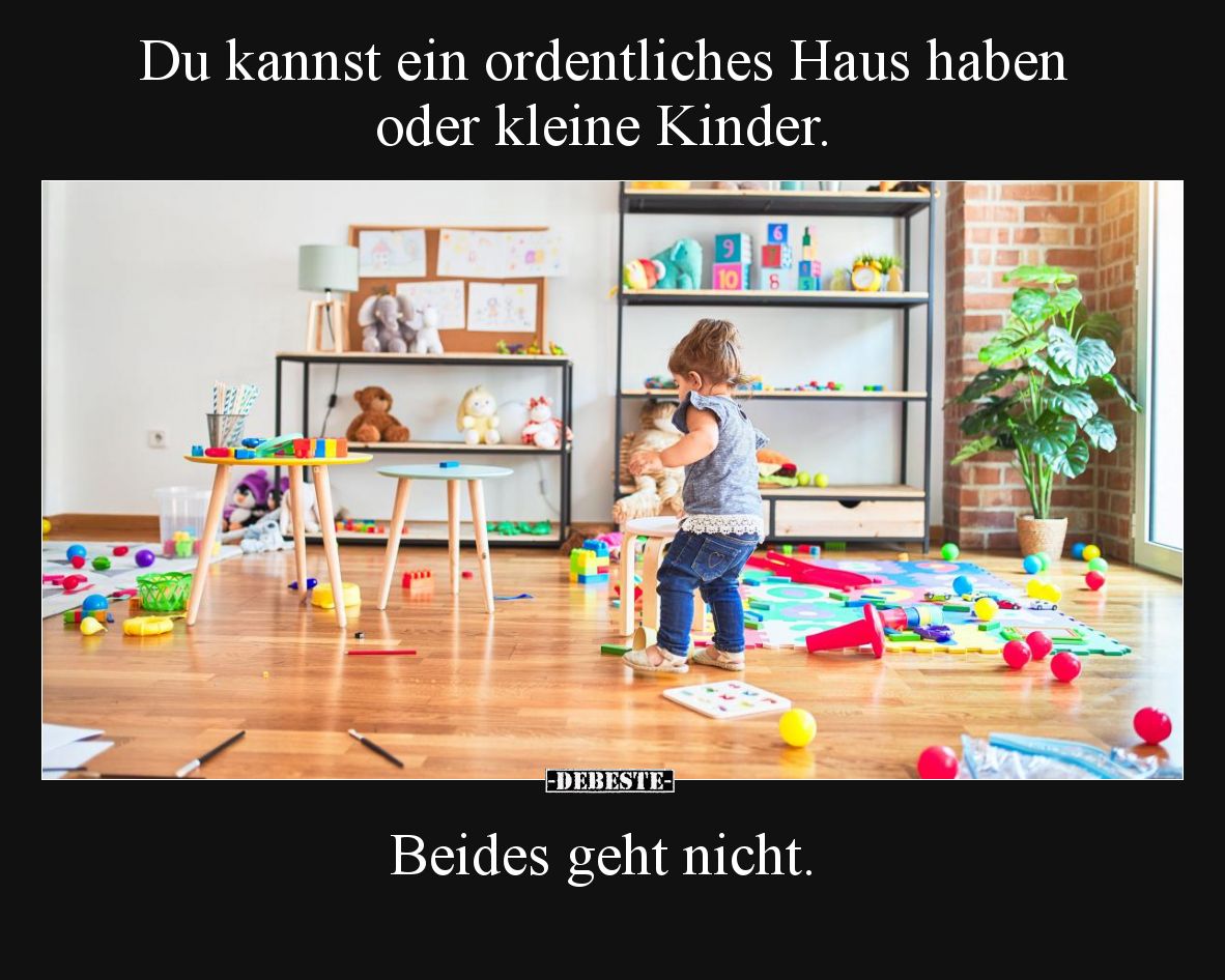 Du kannst ein ordentliches Haus haben oder kleine Kinder. Beides geht nicht.