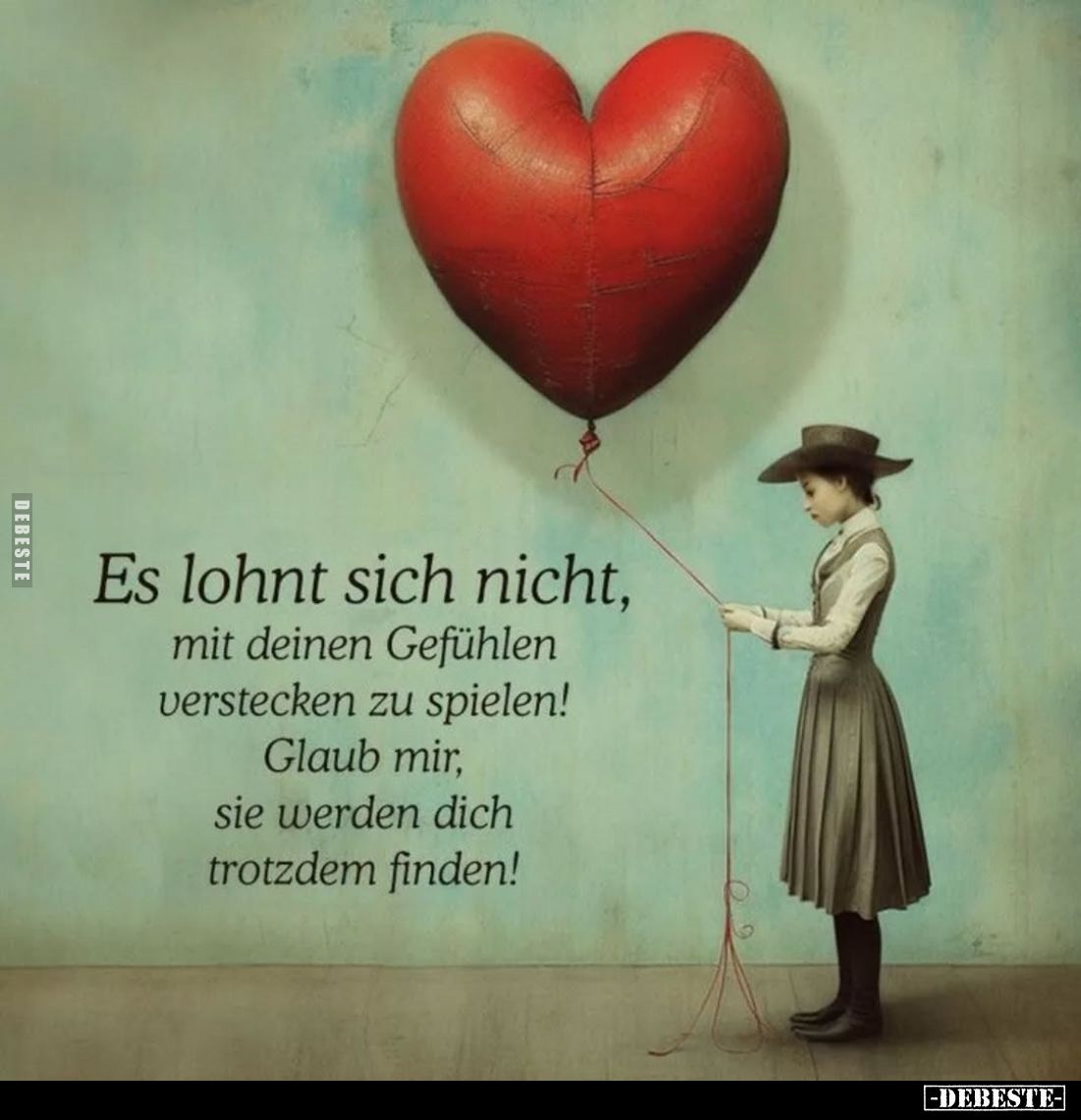 Es lohnt sich nicht, mit deinen Gefühlen verstecken zu spielen! Glaub mir, sie werden dich trotzdem finden!