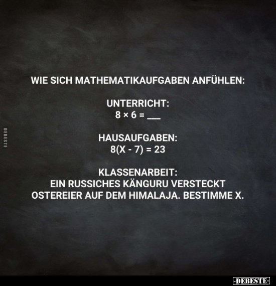 Wie sich Mathematikaufgaben anfühlen.. - Lustige Bilder | DEBESTE.de