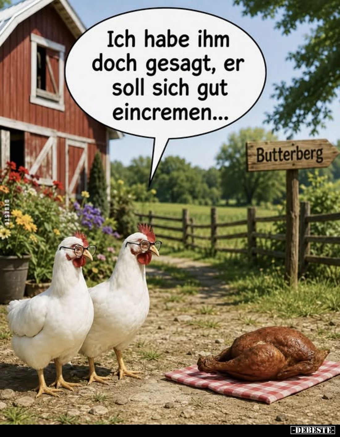 Ich habe ihm doch gesagt, er soll sich gut eincremen...