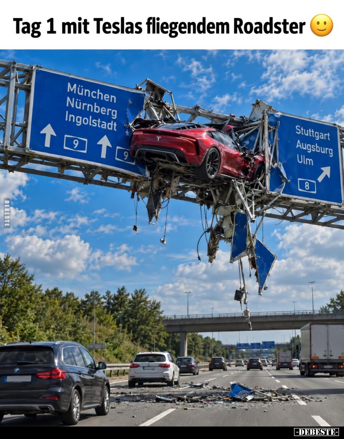 Tag 1 mit Teslas fliegendem Roadster.. - Lustige Bilder | DEBESTE.de