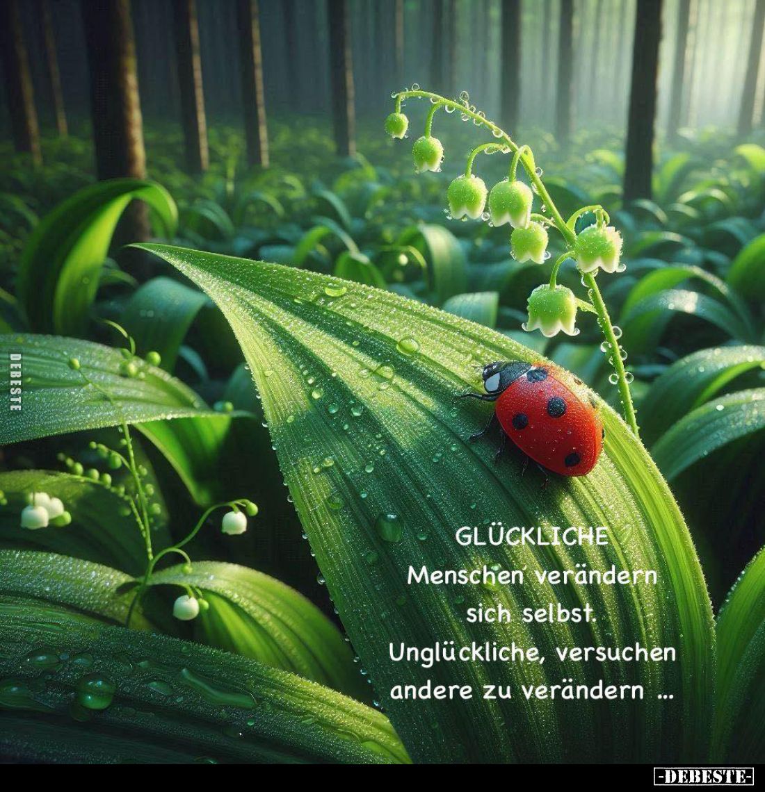 Glückliche Menschen verändern sich selbst. Unglückliche, versuchen andere zu verändern.