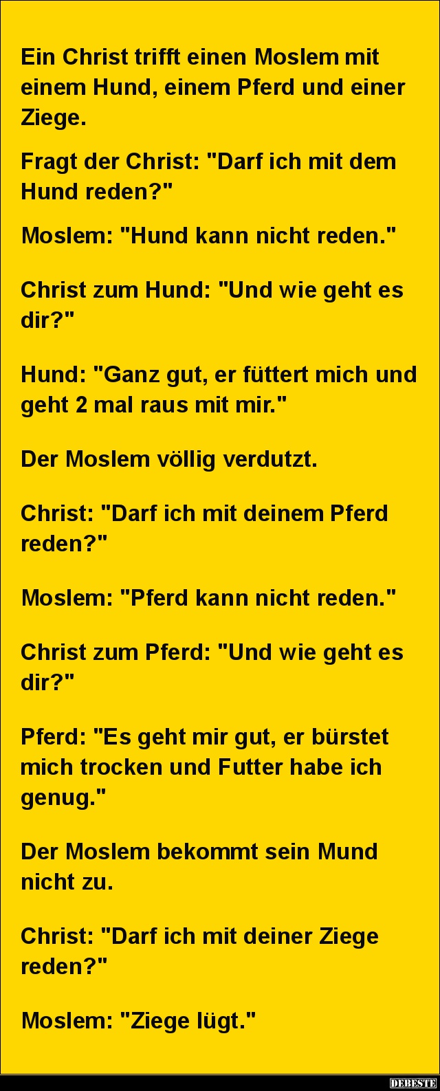 Ein Christ trifft einen Moslem mit einem Hund.. - Lustige Bilder | DEBESTE.de