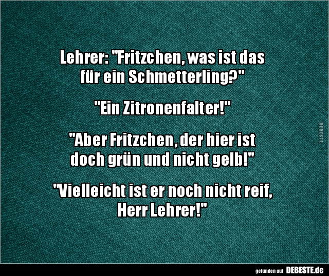 Lehrer: "Fritzchen, was ist das für ein.." - Lustige Bilder | DEBESTE.de