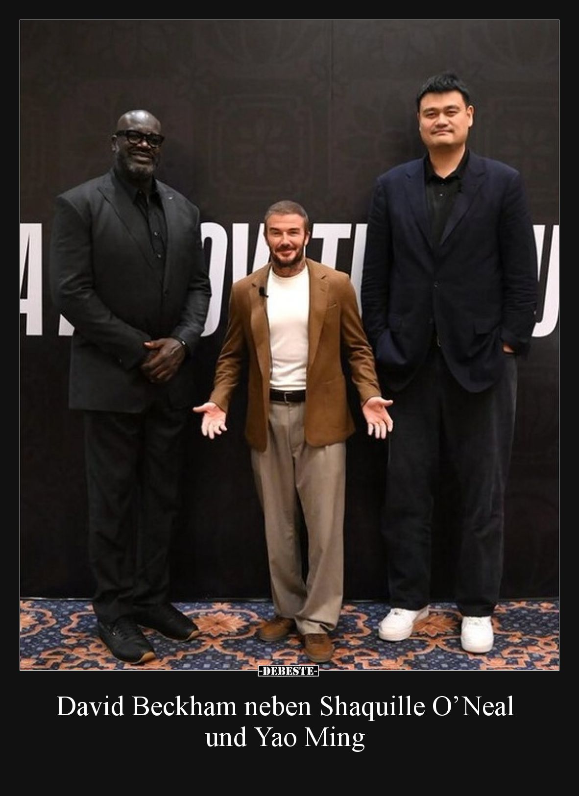 David Beckham neben Shaquille O’Neal und Yao Ming