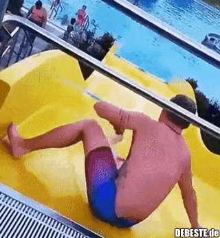 Breakdance auf der Rutschbahn.