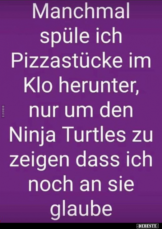 Manchmal spüle ich Pizzastücke im Klo runter, nur um den.. - Lustige Bilder | DEBESTE.de