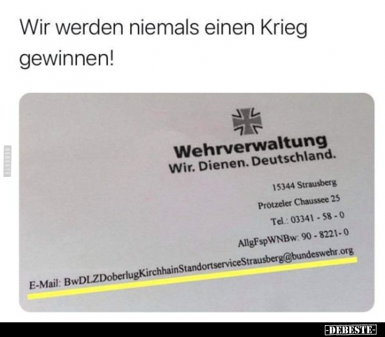Wir werden niemals einen Krieg gewinnen!..