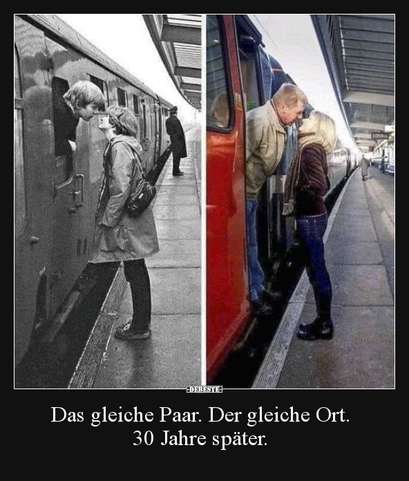 Das gleiche Paar. Der gleiche Ort. 30 Jahre später...