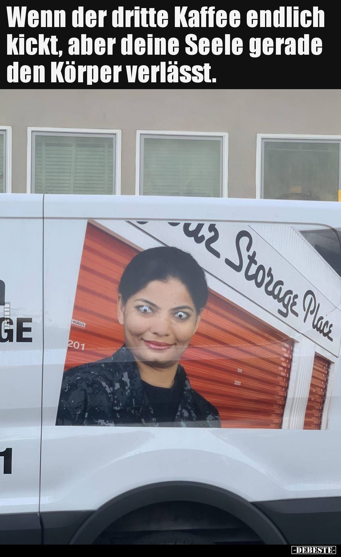 Wenn der dritte Kaffee endlich kickt, aber deine Seele gerade den Körper verlässt.