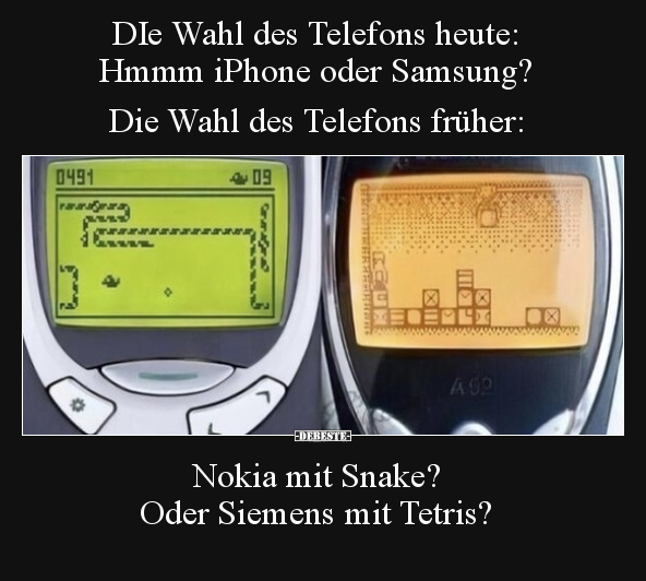 DIe Wahl des Telefons heute: Hmmm iPhone oder Samsung?.. - Lustige Bilder | DEBESTE.de