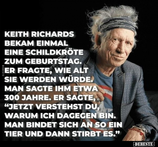 Keith Richards bekam einmal eine Schildkröte.. - Lustige Bilder | DEBESTE.de