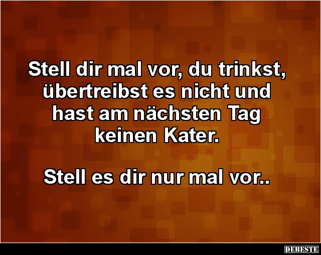 Stell dir mal vor, du trinkst, übertreibst es.. - Lustige Bilder | DEBESTE.de