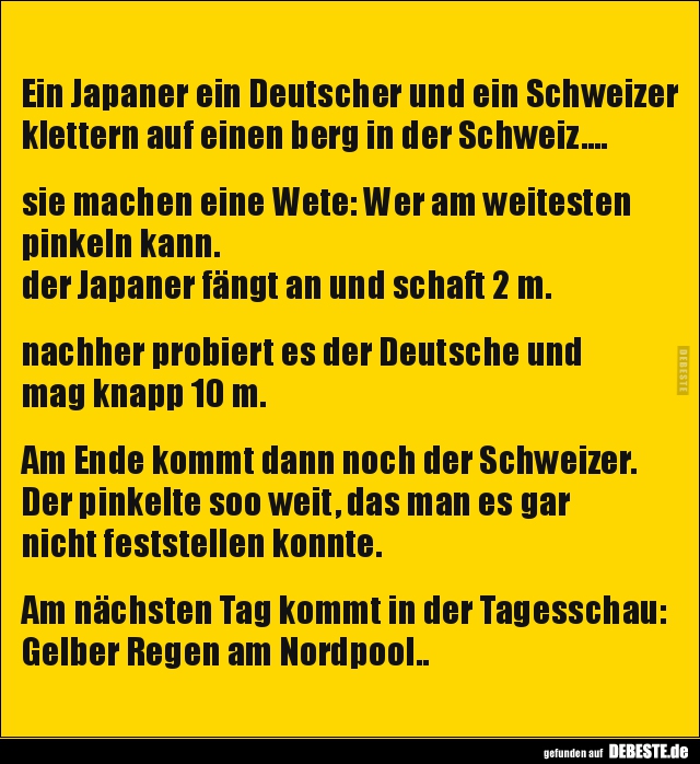 Ein Japaner ein Deutscher und ein Schweizer klettern auf.. - Lustige Bilder | DEBESTE.de