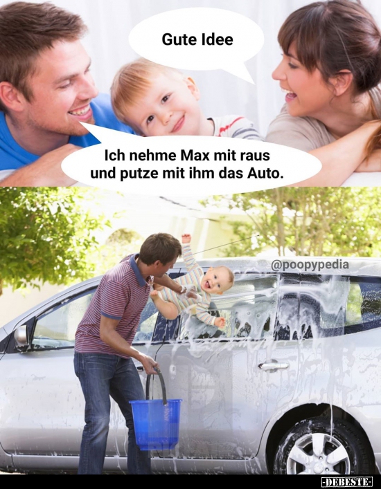 Ich nehme Max mit raus und putze mit ihm das Auto... - Lustige Bilder | DEBESTE.de