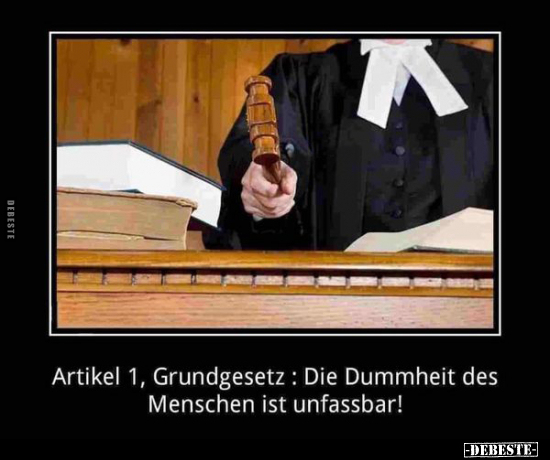 Artikel 1, Grundgesetz: Die Dummheit des Menschen.. - Lustige Bilder | DEBESTE.de