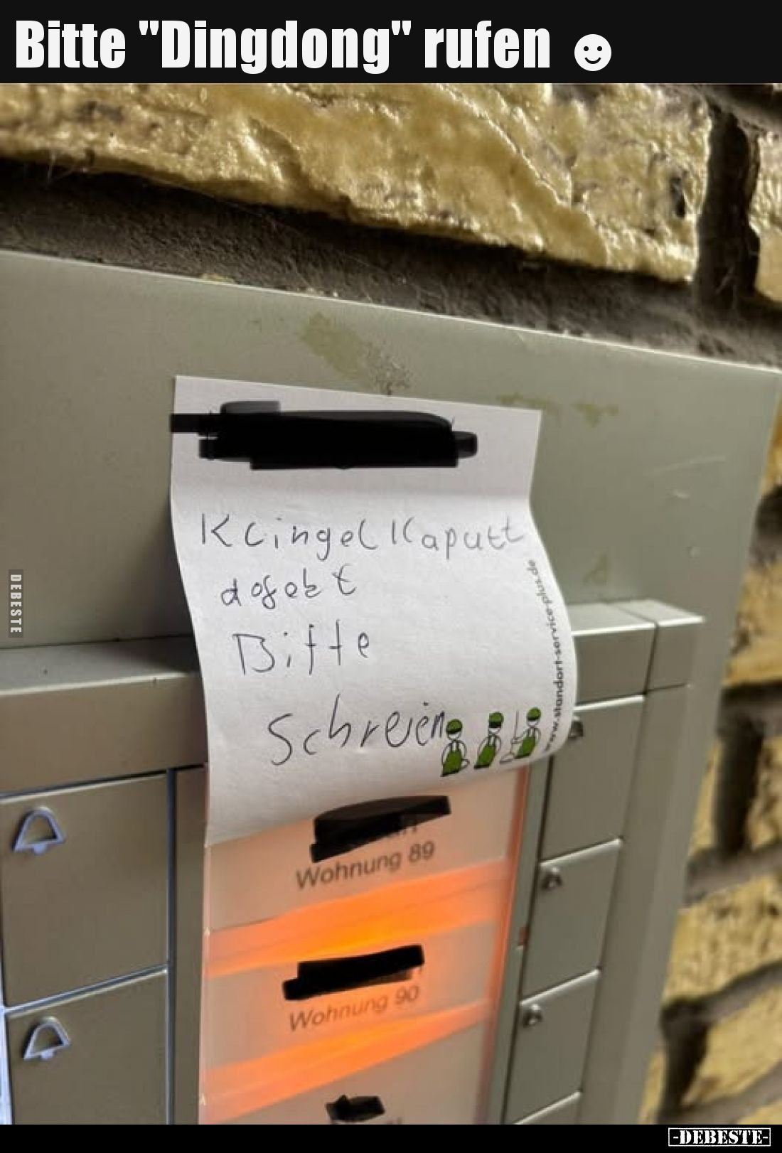 Bitte "Dingdong" rufen.