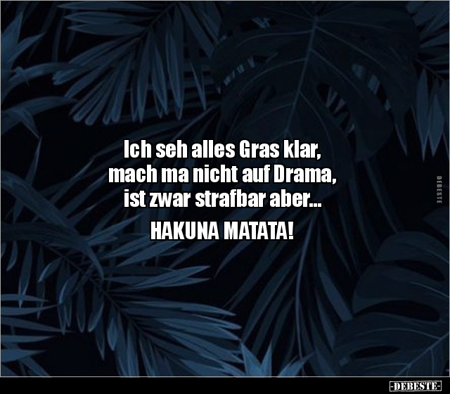Ich seh alles Gras klar, mach ma nicht auf Drama, ist.. - Lustige Bilder | DEBESTE.de