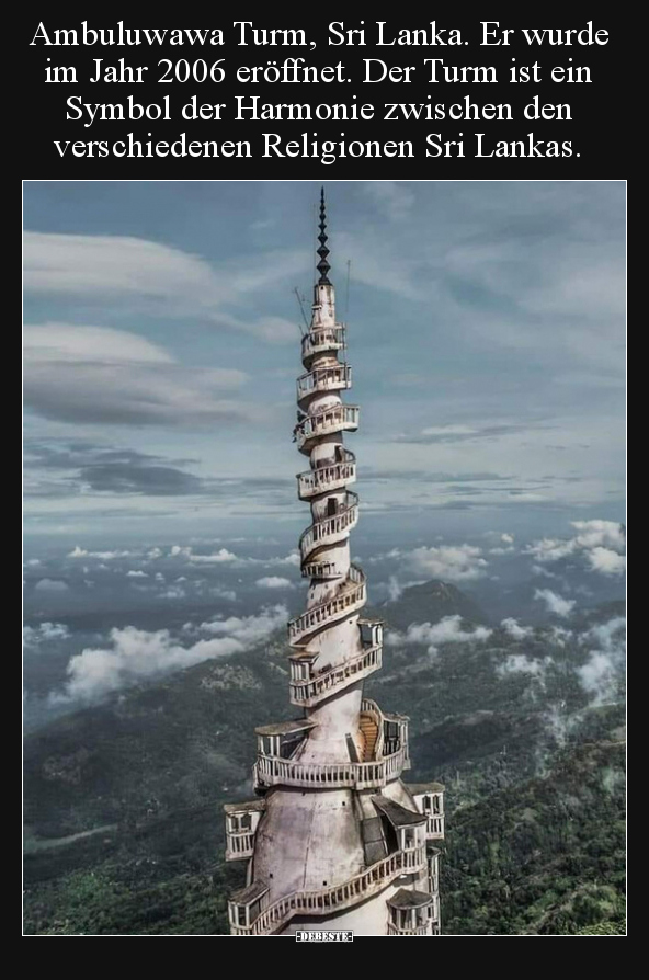 Ambuluwawa Turm, Sri Lanka. Er wurde im Jahr 2006 eröffnet... - Lustige Bilder | DEBESTE.de