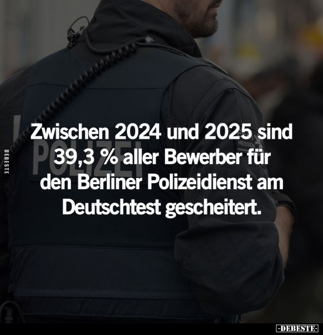 Zwischen 2024 und 2025 sind 39,3% aller Bewerber für den Berliner Polizeidienst am Deutschtest gescheitert.