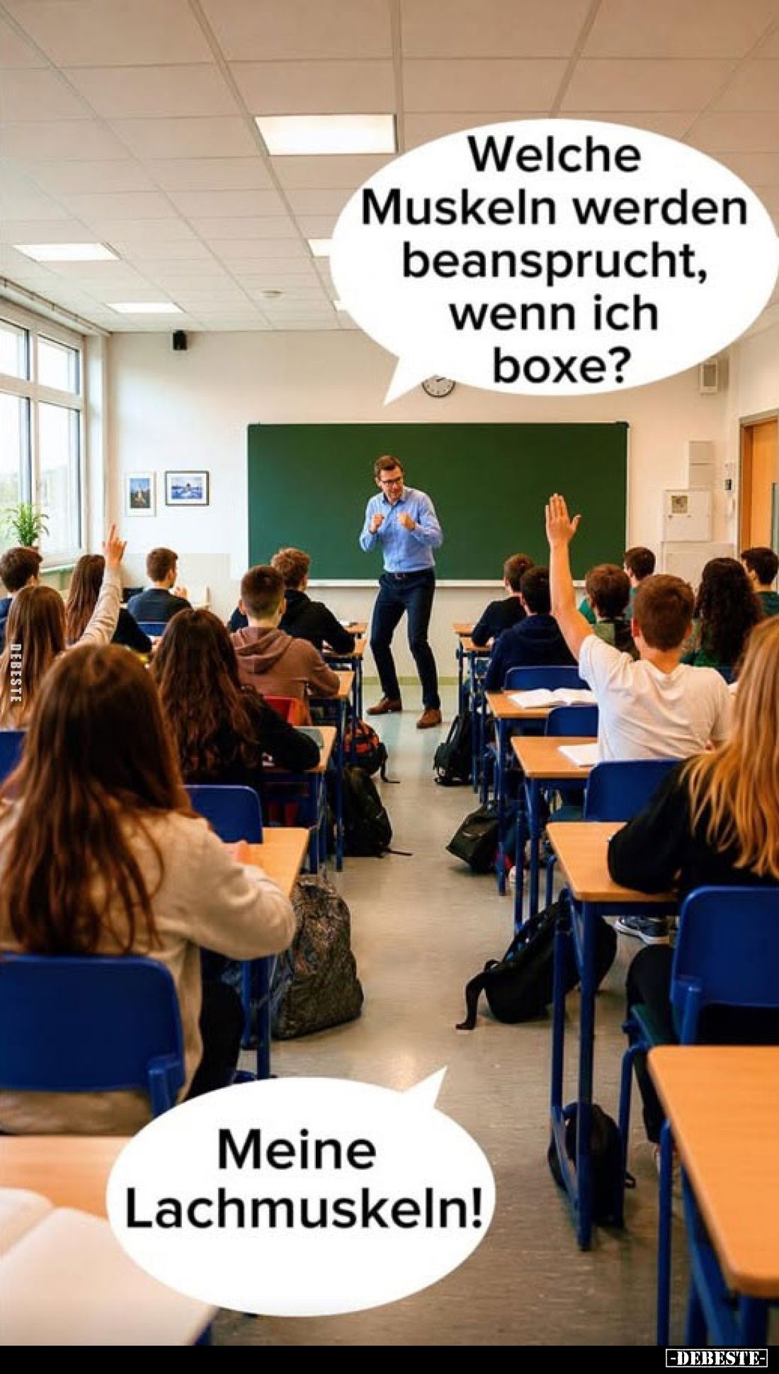 Welche Muskeln werden beansprucht, wenn ich boxe?
-
Meine Lachmuskeln!