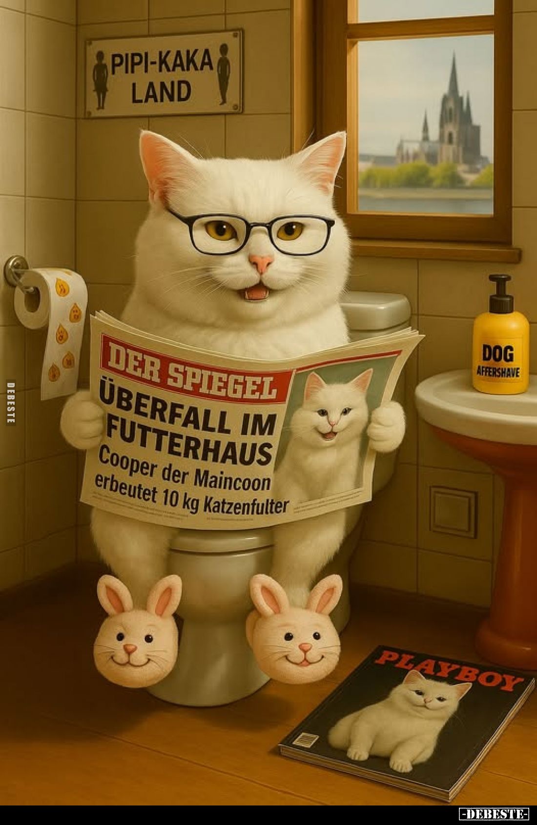 Überfall im Futterhaus. -
Cooper der Maincoon erbeutet 10 kg Katzenfulter.