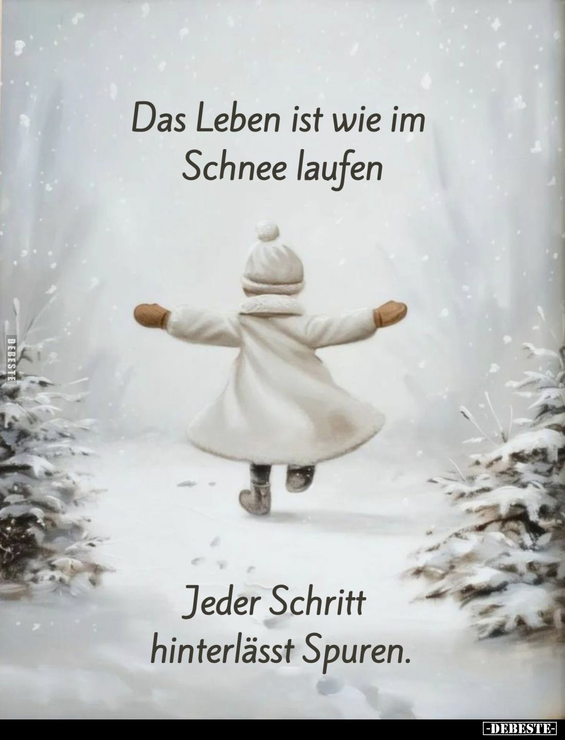 Das Leben ist wie im Schnee laufen.
Jeder Schritt hinterlässt Spuren.