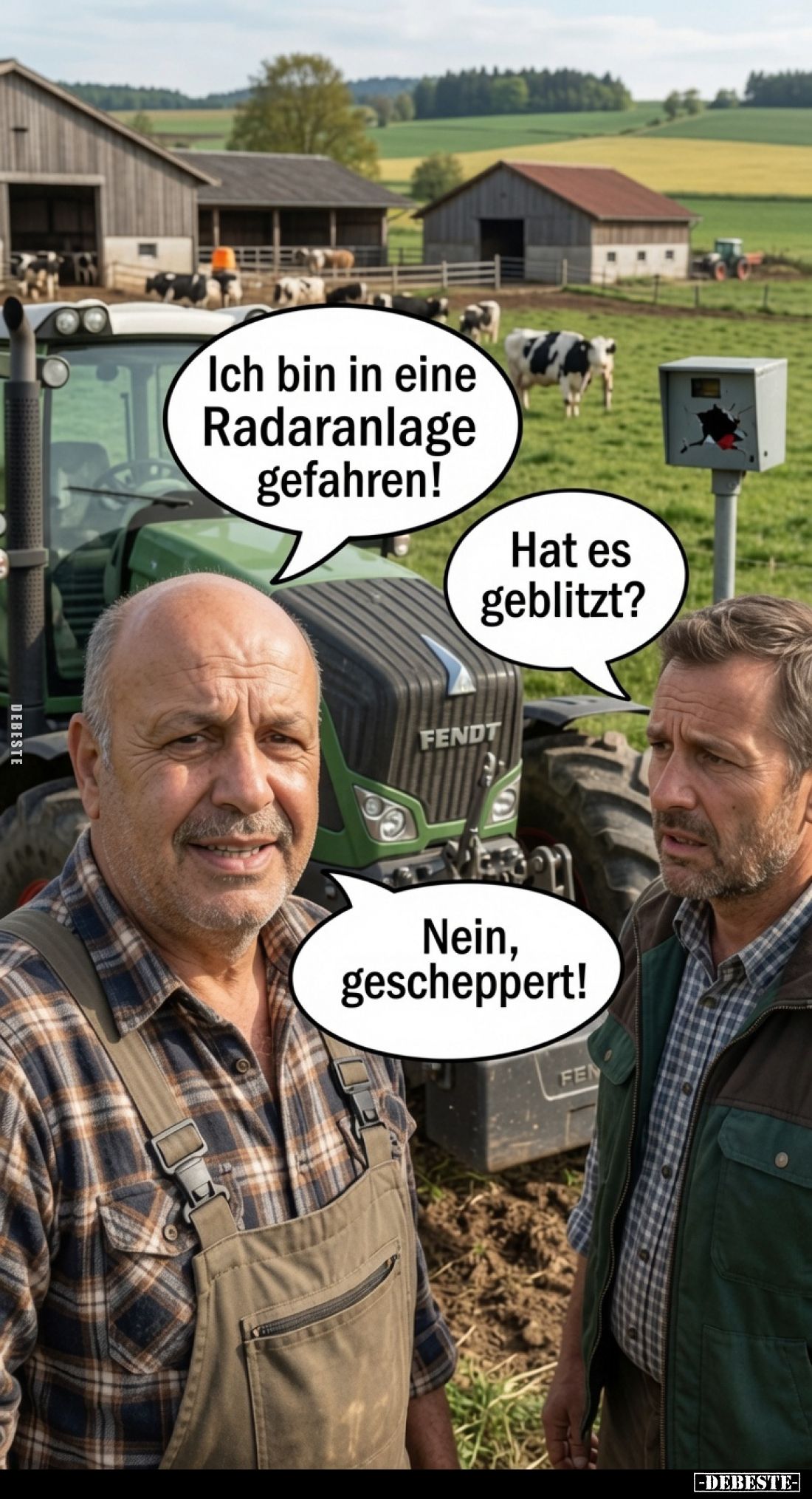 Ich bin in eine Radaranlage gefahren!
Hat es geblitzt?
Nein, gescheppert!