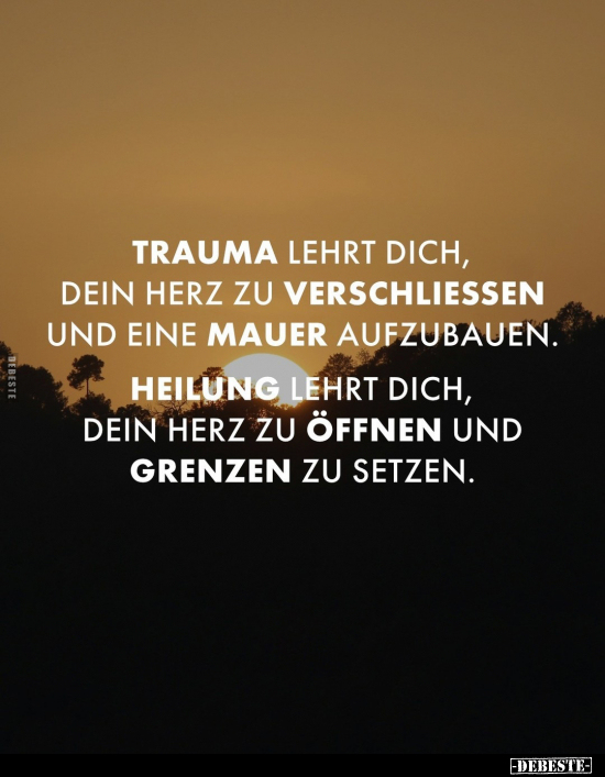 Trauma lehrt dich, dein Herz zu verschliessen.. - Lustige Bilder | DEBESTE.de
