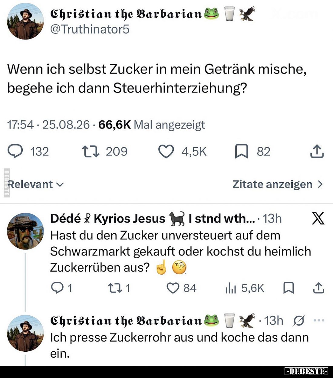 Wenn ich selbst Zucker in mein Getränk mische, begehe ich dann Steuerhinterziehung?