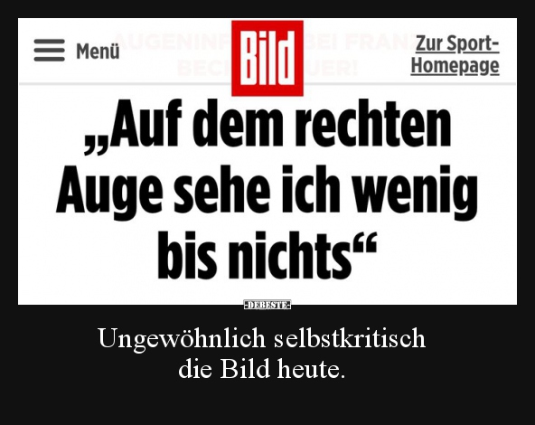 Ungewöhnlich selbstkritisch die Bild heute...