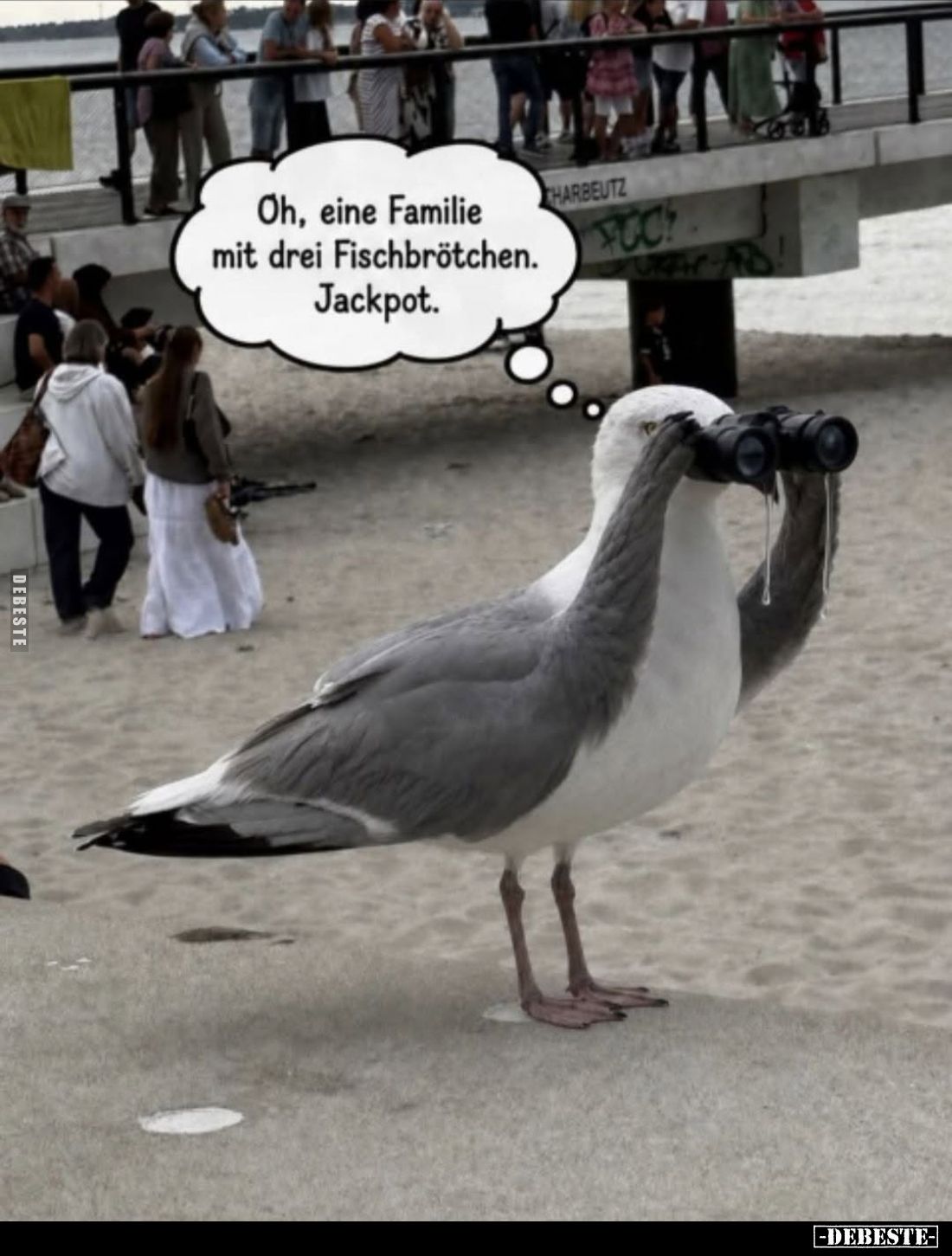 Oh, eine Familie mit drei Fischbrötchen, Jackpot.