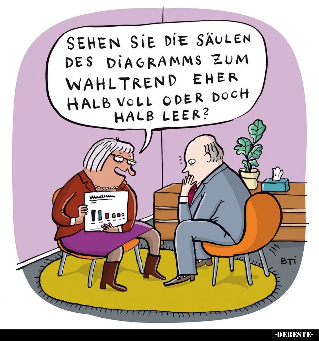 Sehen sie die Säulen des Diagramms zum Wahltrend eher halb voll oder doch halb leer?