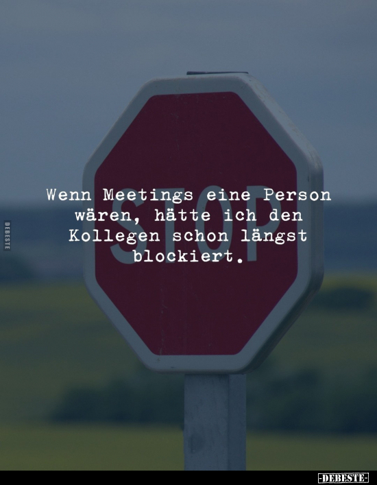 Wenn Meetings eine Person wären, hätte ich den Kollegen.. - Lustige Bilder | DEBESTE.de