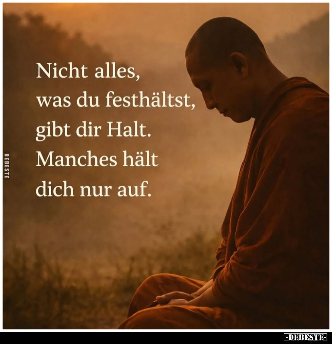 Nicht alles, was du festhältst, gibt dir Halt.
Manches hält dich nur auf.
