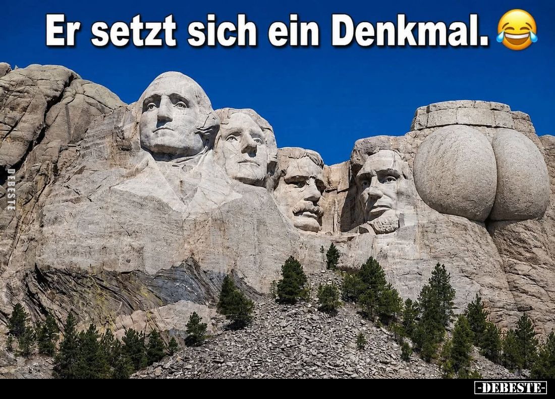 Er setzt sich ein Denkmal.