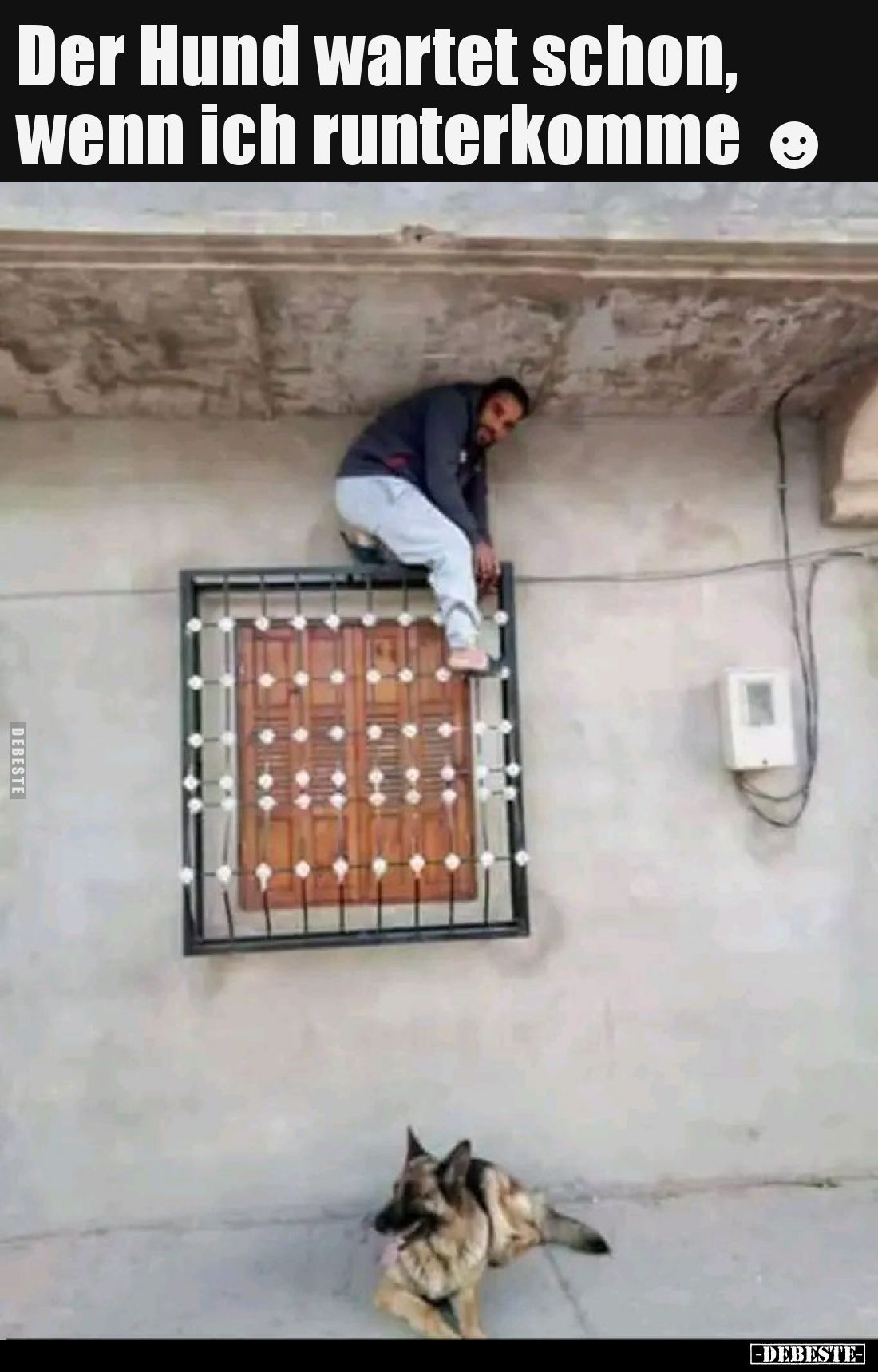 Der Hund wartet schon, wenn ich runterkomme.. - Lustige Bilder | DEBESTE.de