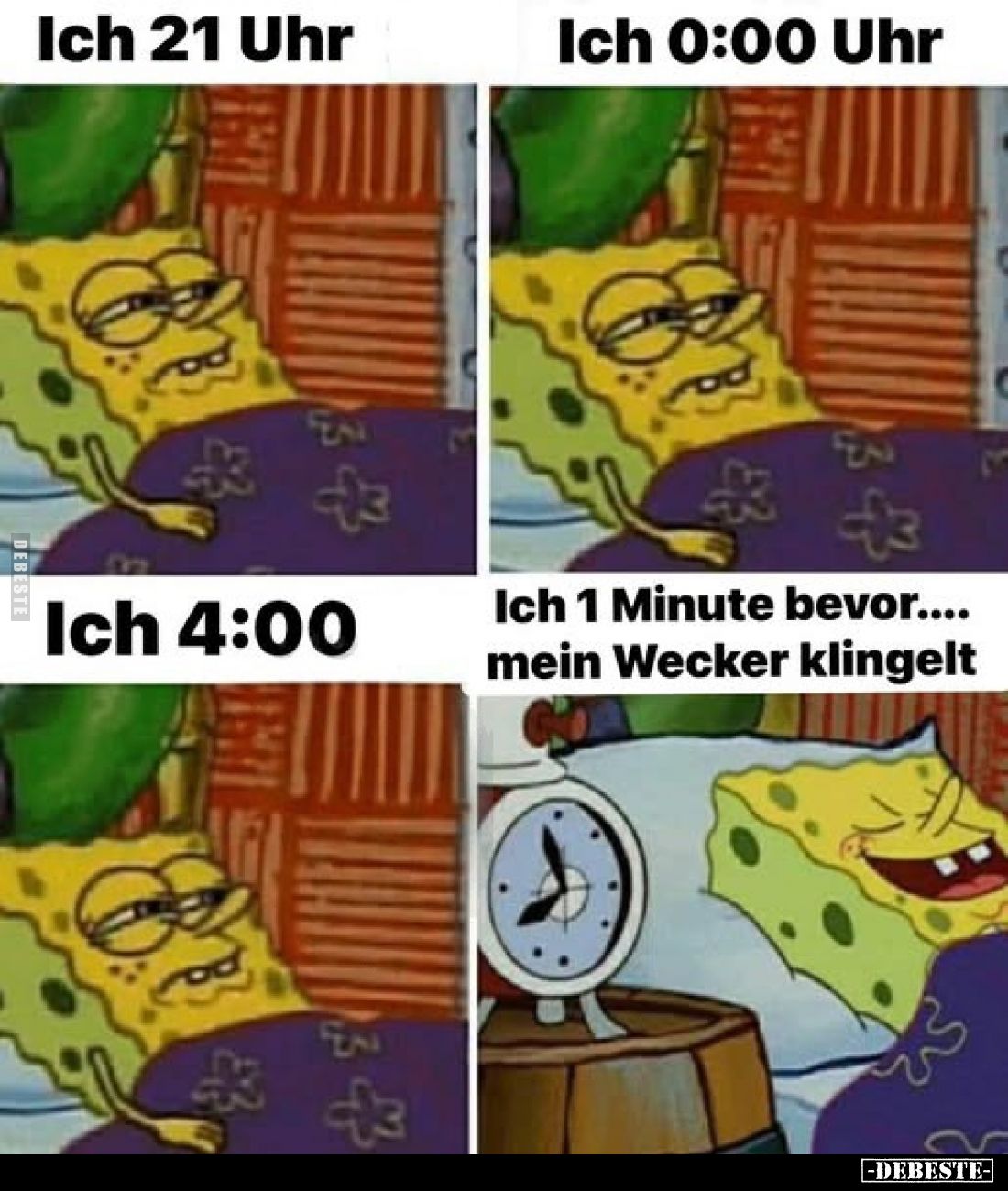 Ich 1 Minute bevor.... mein Wecker klingelt.